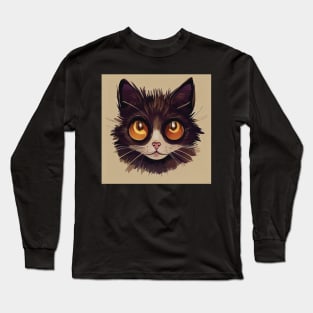 Black Cat Art Pattern Long Sleeve T-Shirt